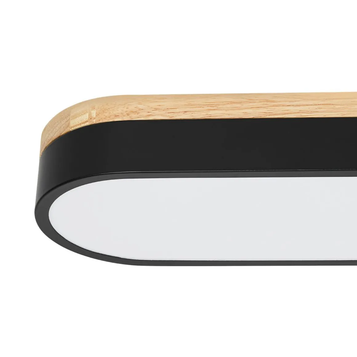 Wood Accent Oval Dimmable LED Flush Mount Ceiling Light