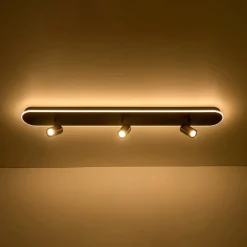 Wood Oval LED Adjustable Spotlight Ceiling Track Light