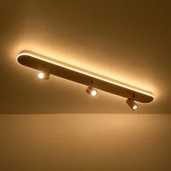 Wood Oval LED Adjustable Spotlight Ceiling Track Light