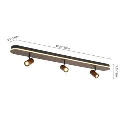 Wood Oval LED Adjustable Spotlight Ceiling Track Light
